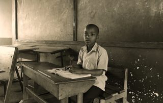 Child in African school